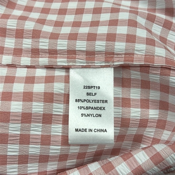 Hunter Bell Womens Rosette Pink Check Lucia Scoop Neck Top Cottagecore Medium - Picture 9 of 10